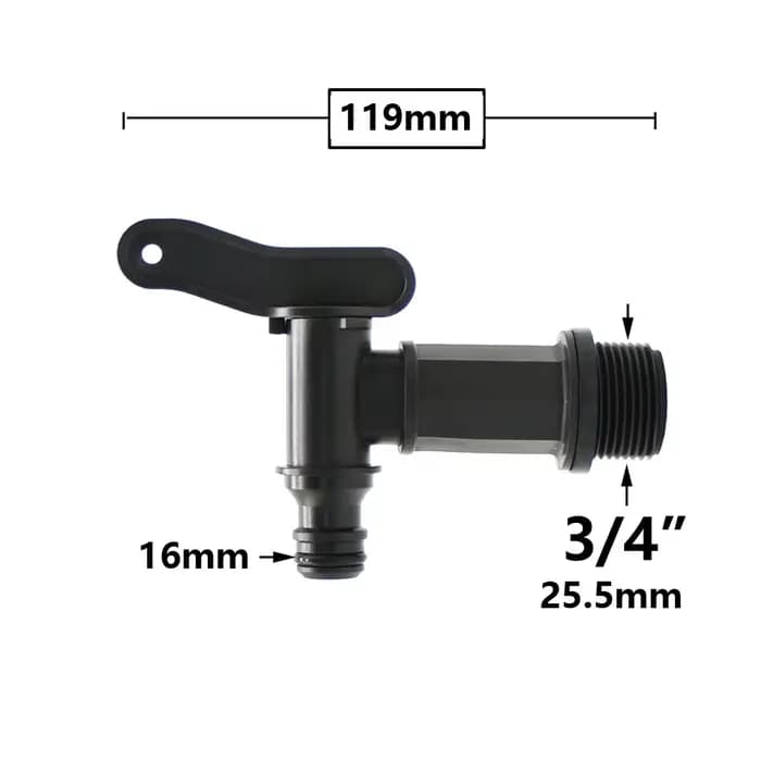 Adaptateur précieux S60 IBC, filetage 3/4 ", vanne d'irrigation du robinet, connecteurs d'eau de jar