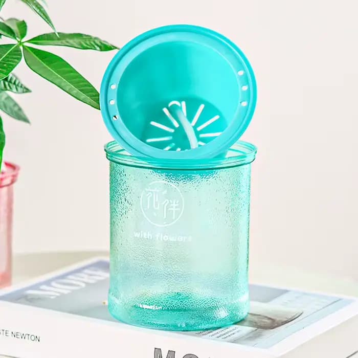 Pot de fleurs hydroponique Transparent rond en plastique