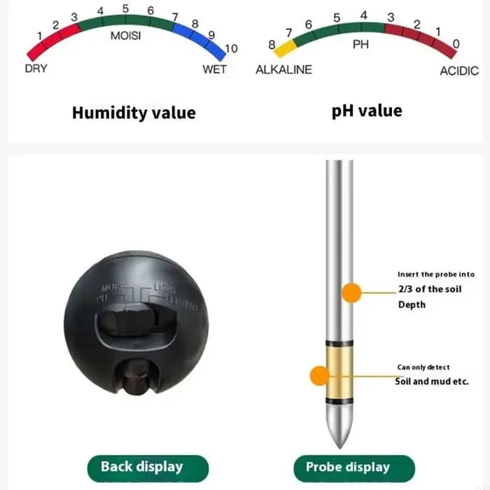 4 sur 1 testeur analyse température lumière d'humidité pour le jardinage l'agriculture M4YD