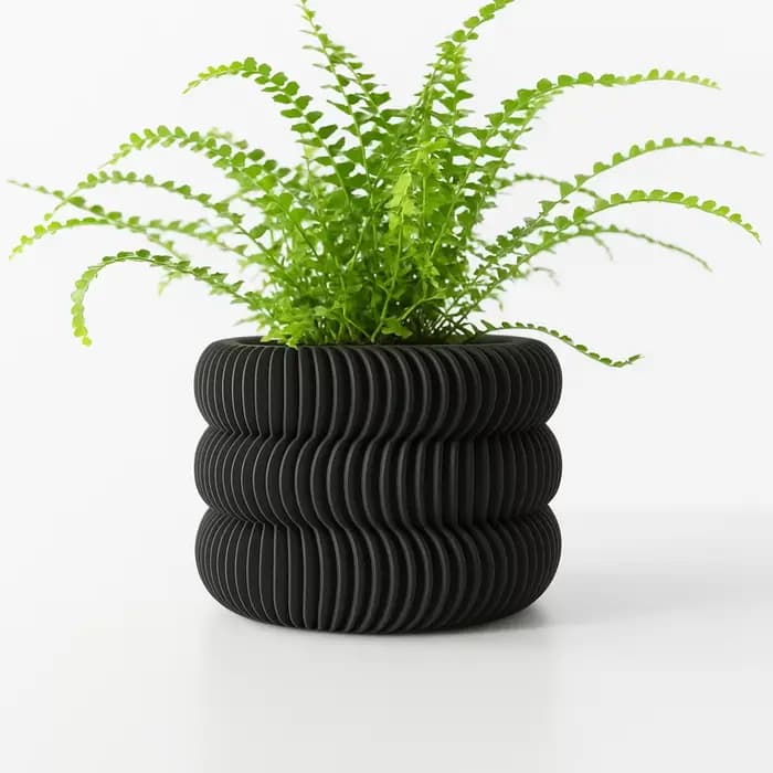 Pot à plantes moderne et minimaliste imprimé en 3D - Pot à fleurs biodégradable pour la décoration de la maison