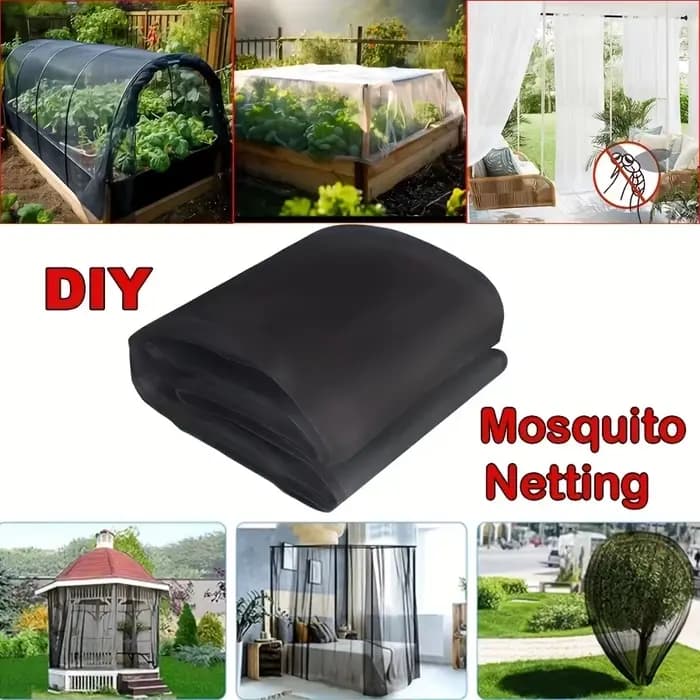 Moustiquaire noire pliable et extensible, filet de bricolage toutes saisons, fibre de polyester dura