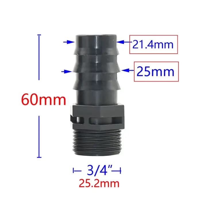 Connecteurs de tuyau d'eau, filetage 1/2 3/4 1 pouce à 16mm 20mm 25mm 32mm, 1/2 3/4 1 ", Tube Pe, 4