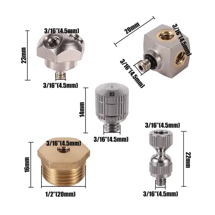 Buse de brumisation basse pression en acier inoxydable 303, 0.3/0.4/0.5mm, pulvérisateur d'irrigatio