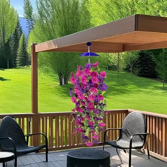 Fleurs suspendues artificielles durables de gloire du matin