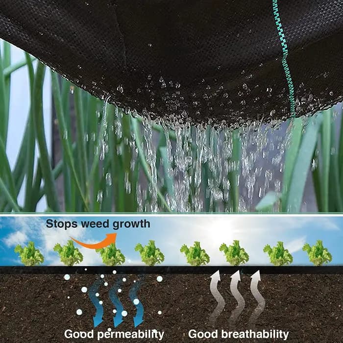 Barrière contre les mauvaises herbes en tissu de paysage de jardin, tapis de jardinage robuste, couv