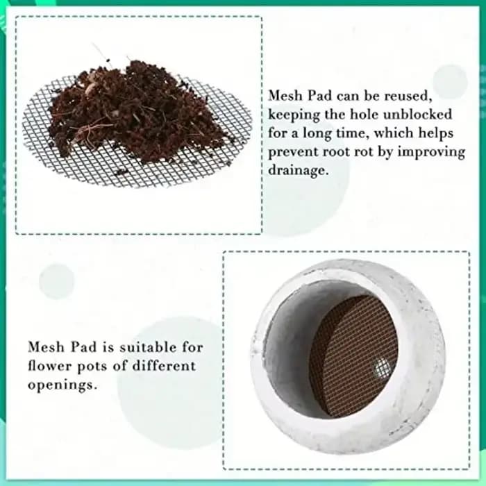Coussinets en maille pour trous de Pot de fleur