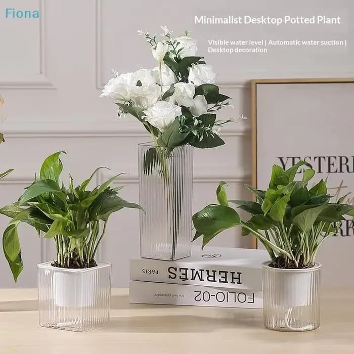 ⛟ Pot auto-arrosant carré avec panier intérieur