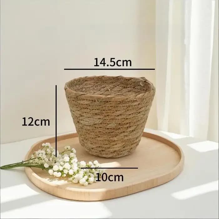 ♩ Pots à plantes en jonc de mer tressé à la main