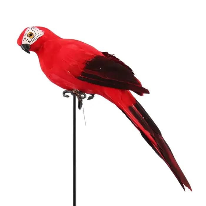 Figurine de perroquet de simulation faite à la main, ornement de pelouse créatif, plume d'oiseau ani
