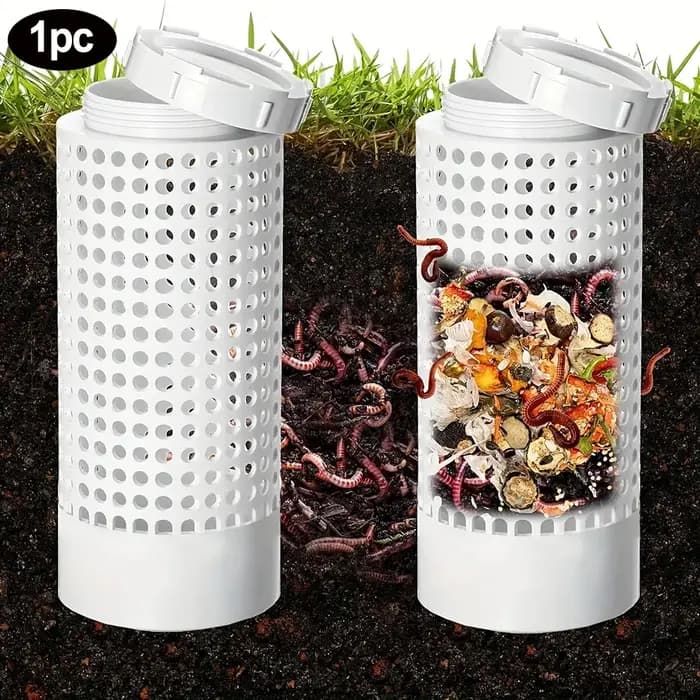 Poubelle de compostage de ver en PVC, pour petits Pots de fleurs et de jardin, Tube de compostage de thé de ver peu encombrant, soins de jardin et de pelouse, 1 pièce/2 pièces