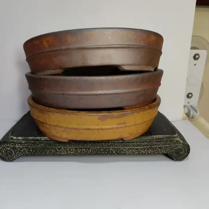 Pot de bonsaï non émaillé Yixing au bois de forme ovale