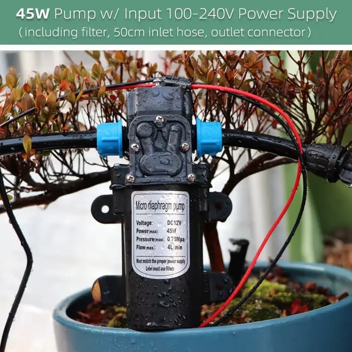 Ensemble d'arrosage de jardin 5-30 M, pompe auto-amorçante 45W, alimentation électrique prenant en c