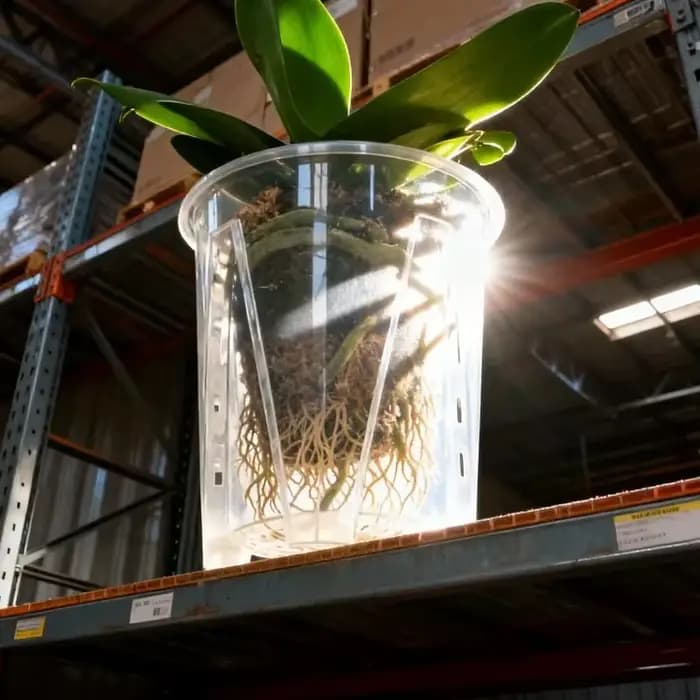 Pots à orchidées transparents en plastique avec trous de drainage pour la plantation d'orchidées papillon