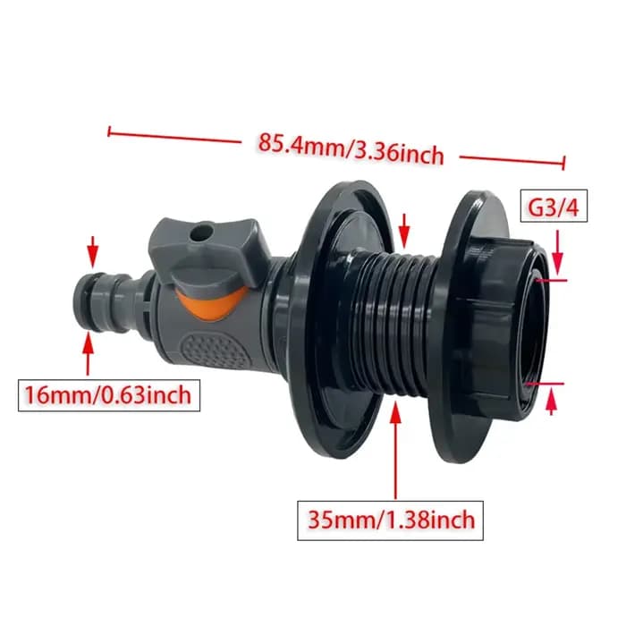 Connecteur à filetage externe 1/2"3/4“-DN15/20, 3 pièces/ensemble | Convient aux seaux d'irrigatio