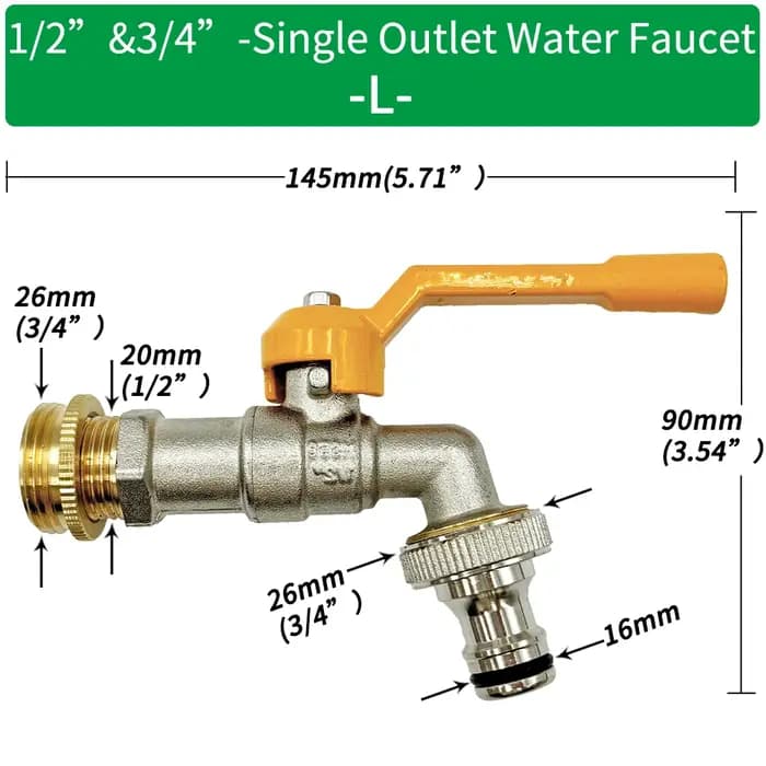 Adaptateur de robinet de tuyau d'arrosage en laiton