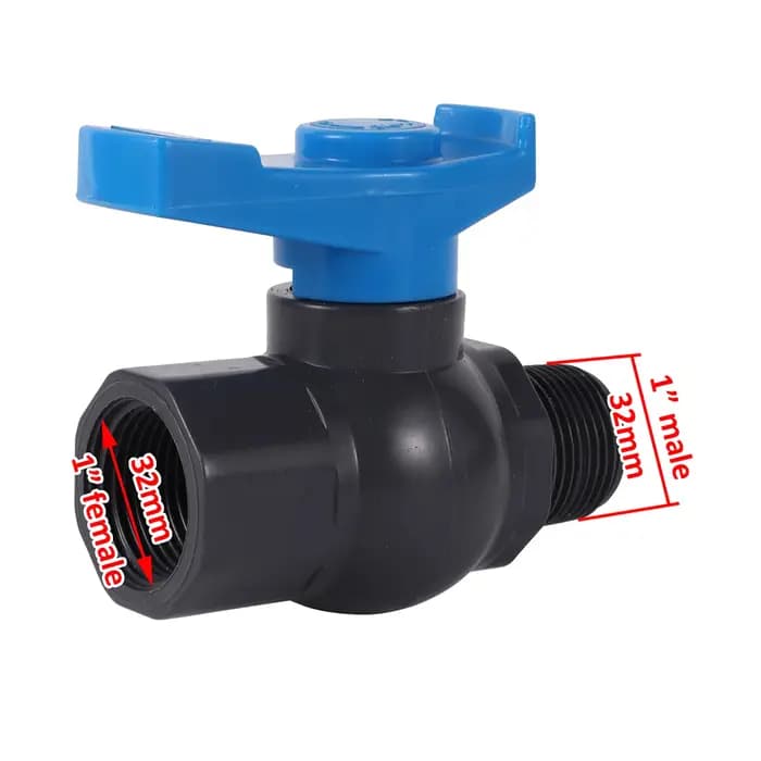 Contrôleur de robinet à tournant sphérique en PVC 3/4 "1"