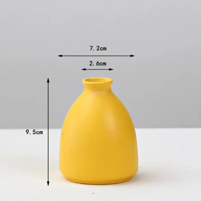 Vase à Fleurs en Porcelaine Jaune pour Décoration de Salon