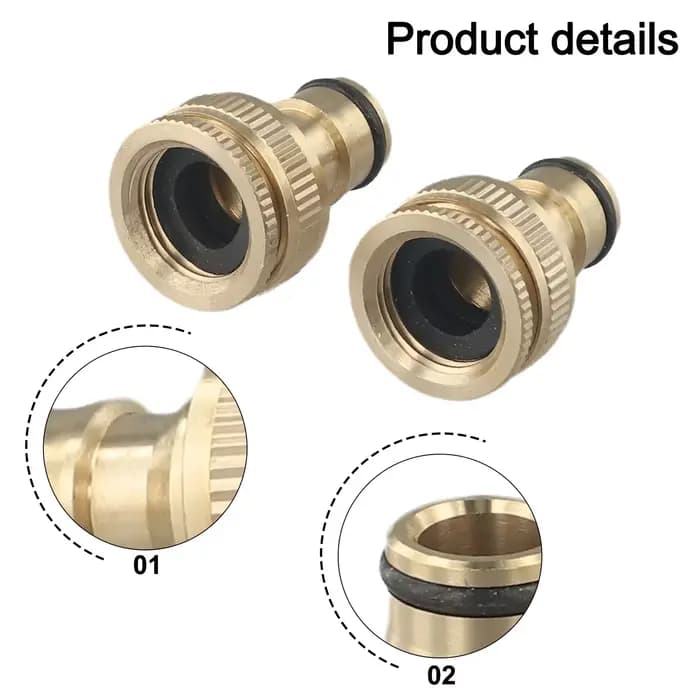Adaptateur de raccord de robinet de jardin, connecteur de tuyau universel en laiton doré, adaptateur