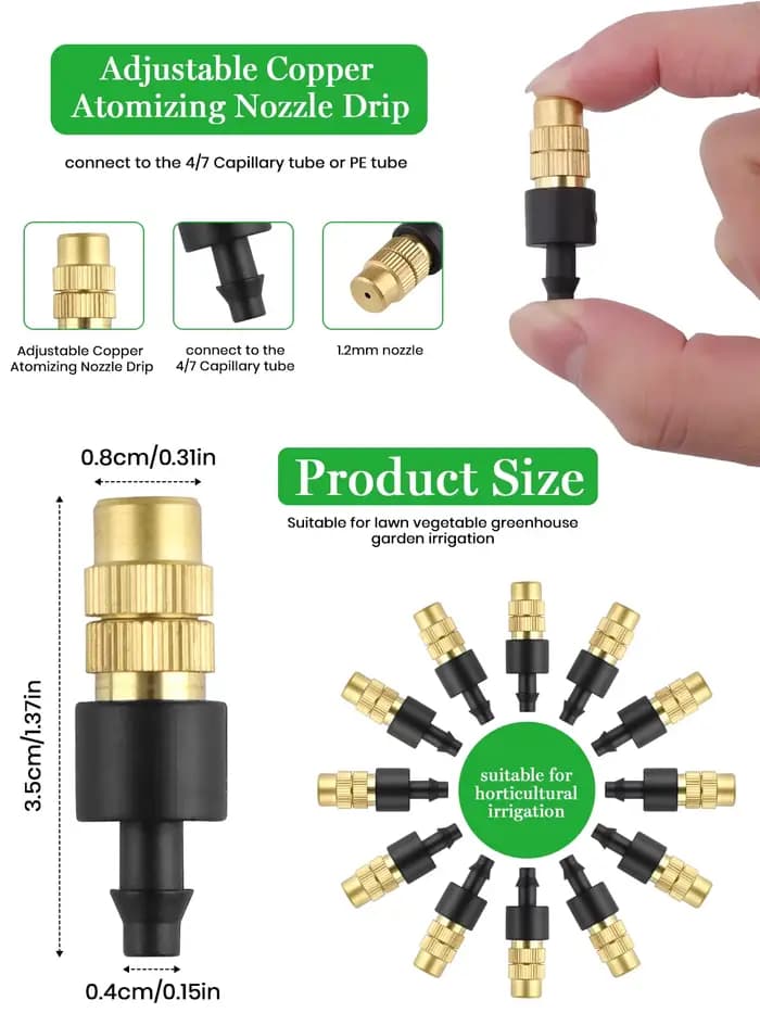10 pièces 4/7PVC système de refroidissement par brumisation extérieure arrosage de jardin arrosage 1