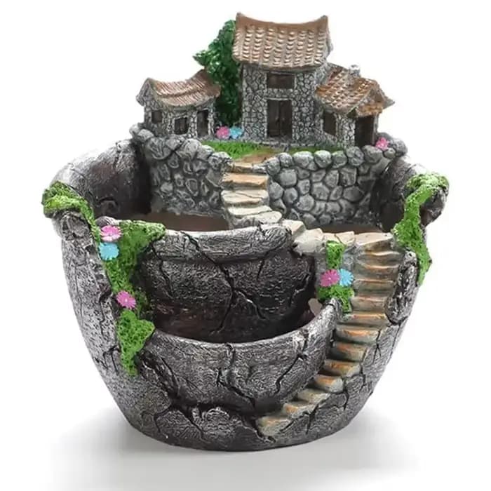 Pot de fleurs en résine pour plantes succulentes, support de bureau, décoration de jardin de maison,
