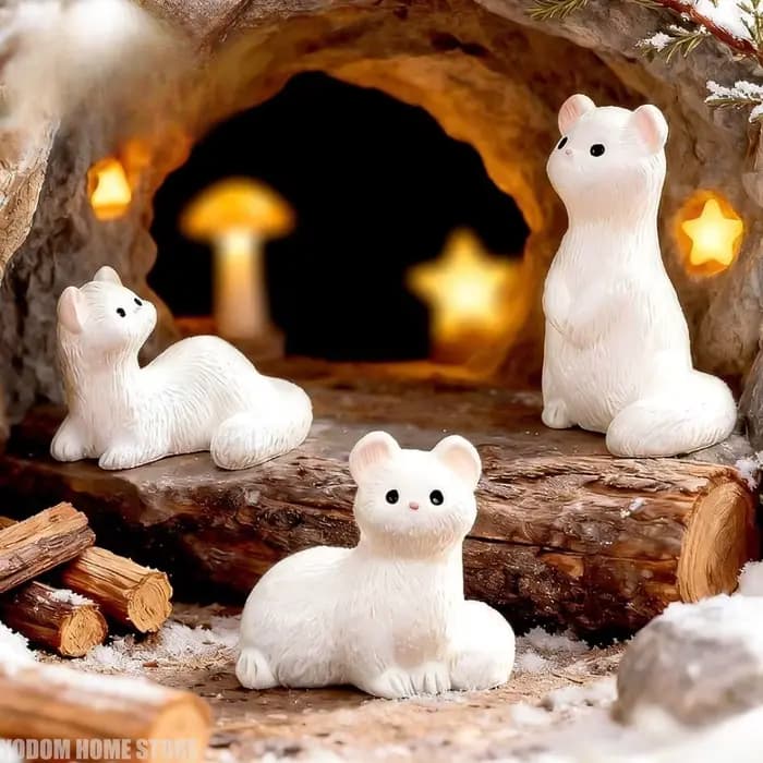 3 pièces de figurines miniatures de frettes mignonnes de dessin animé, décoration de maison DIY, miniatures de bureau Kawaii, accessoires d'ornement, artisanat, cadeaux pour enfants
