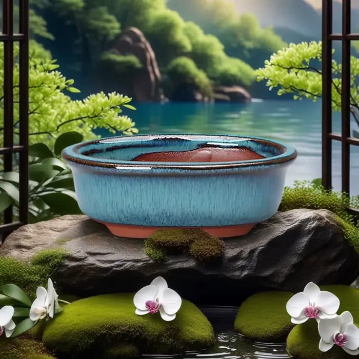 Pot de fleur en céramique avec trou de vidange, Vase succulent de lys de Style chinois, Pot de plant
