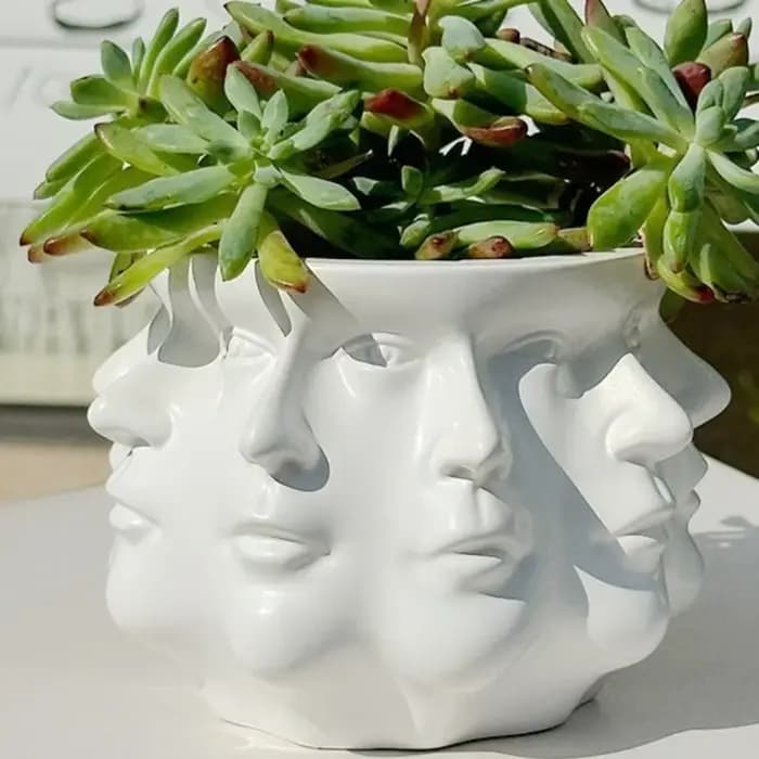 Pot de fleurs abstrait au style unique et créatif