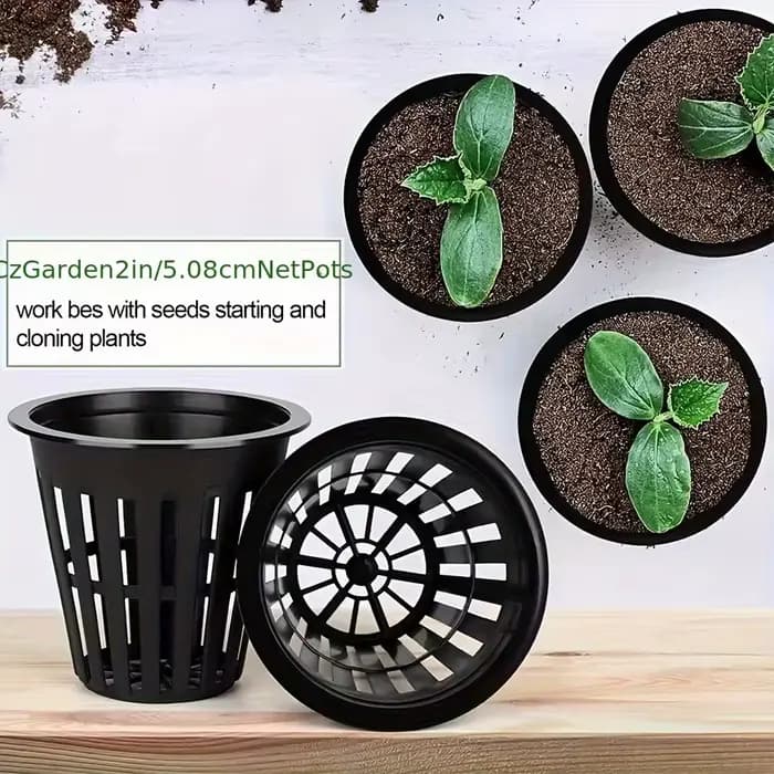 24/48 pièces Pots en filet perforé ronds de 2 pouces pour jardinage hydroponique