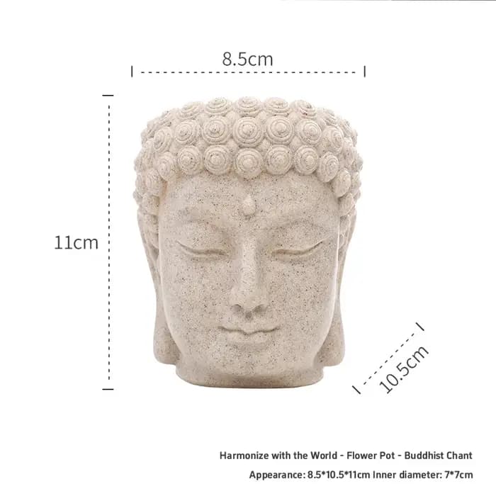 Nouveau pot de fleurs zen créatif en forme de tête de Bouddha