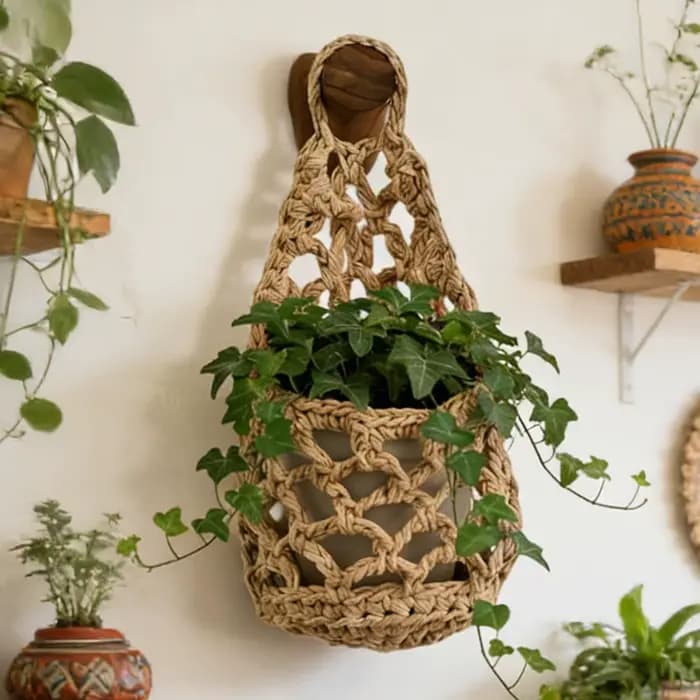 Support mural en macramé pour pot de fleurs, rangement gain de place, décoration intérieure, support