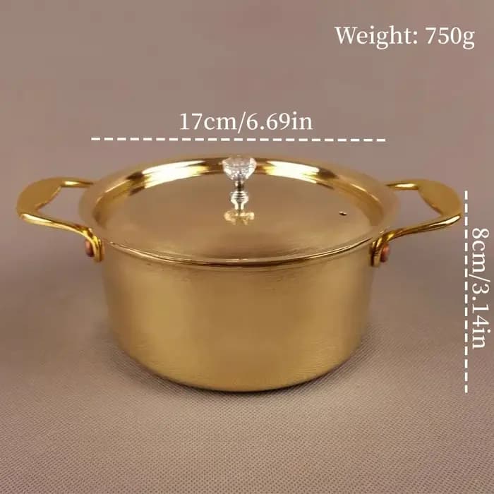 Pot en laiton Vintage, Pot alimentaire épaissi
