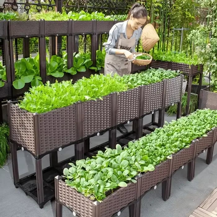 Pot surélevé en plastique Durable avec trou de Drainage