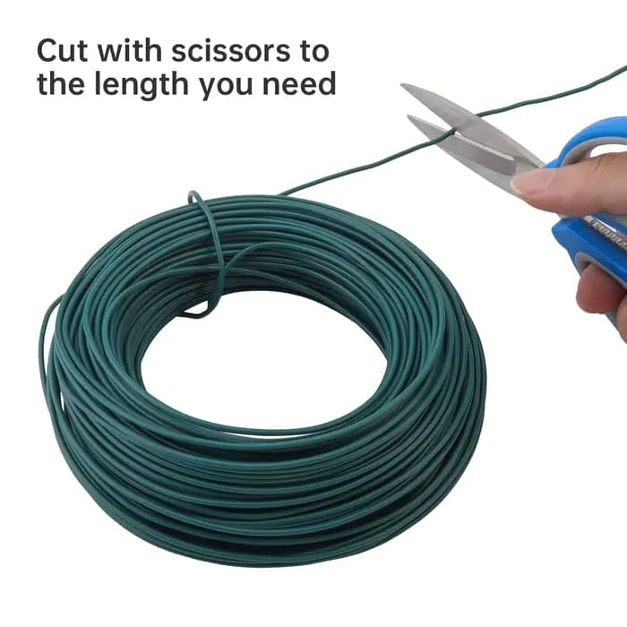 Attaches de jardin en plastique, fil d'attache rond vert de 2mm x 50m pour le jardinage, fil de piég