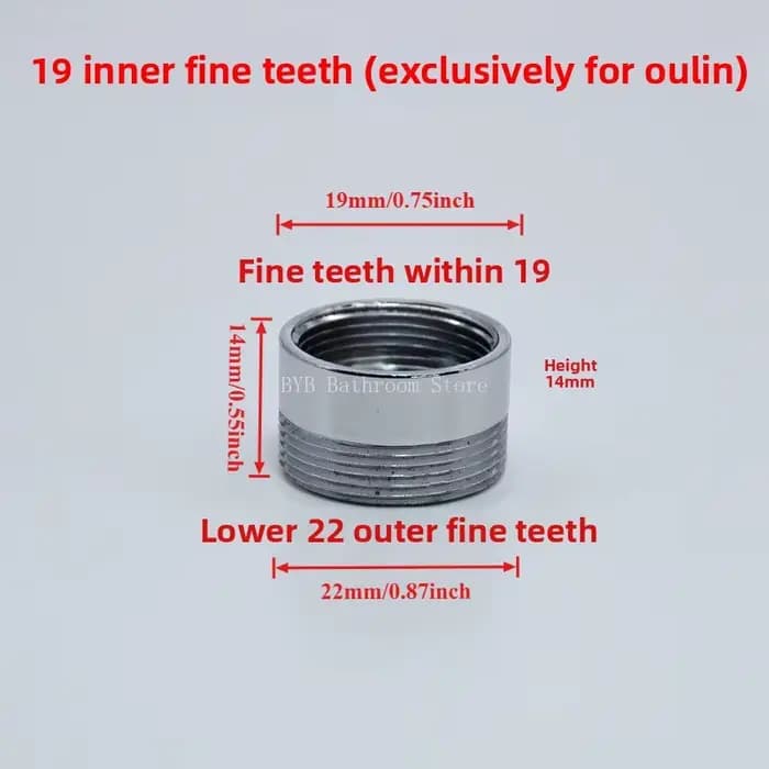 Connecteur de filetage M22 à M19 en acier inoxydable, Joints de robinet de cuisine domestique de jar