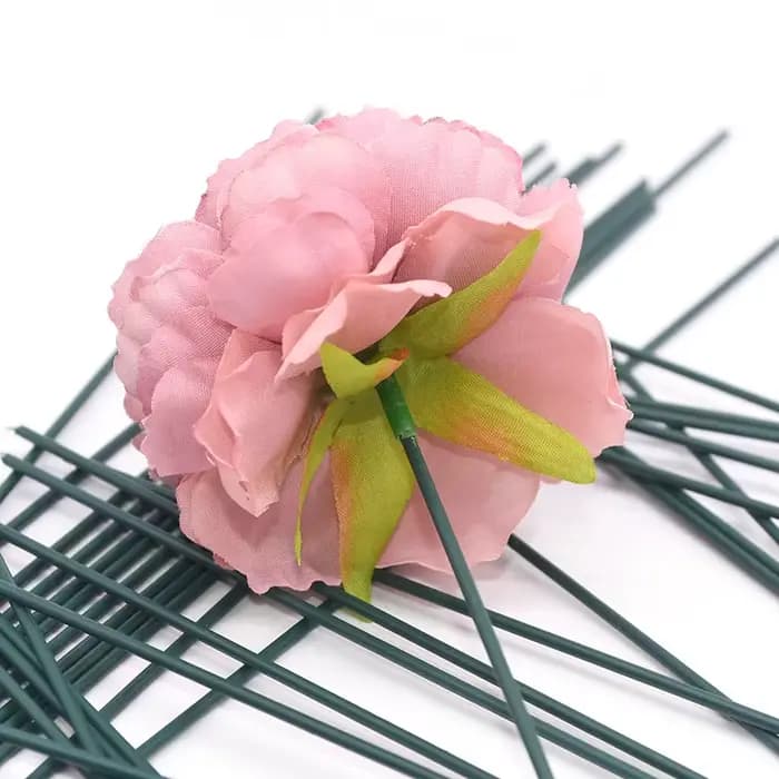20 pièces 15/25/40cm tige de fleur verte artificielle bricolage matériel Floral fait à la main fil