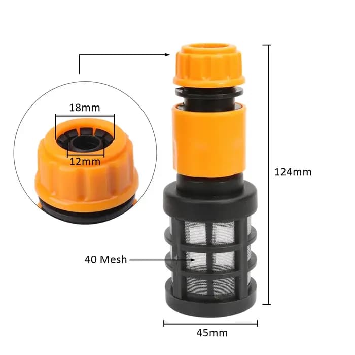Filtre à eau pour tuyau de 8 mm à 24 mm