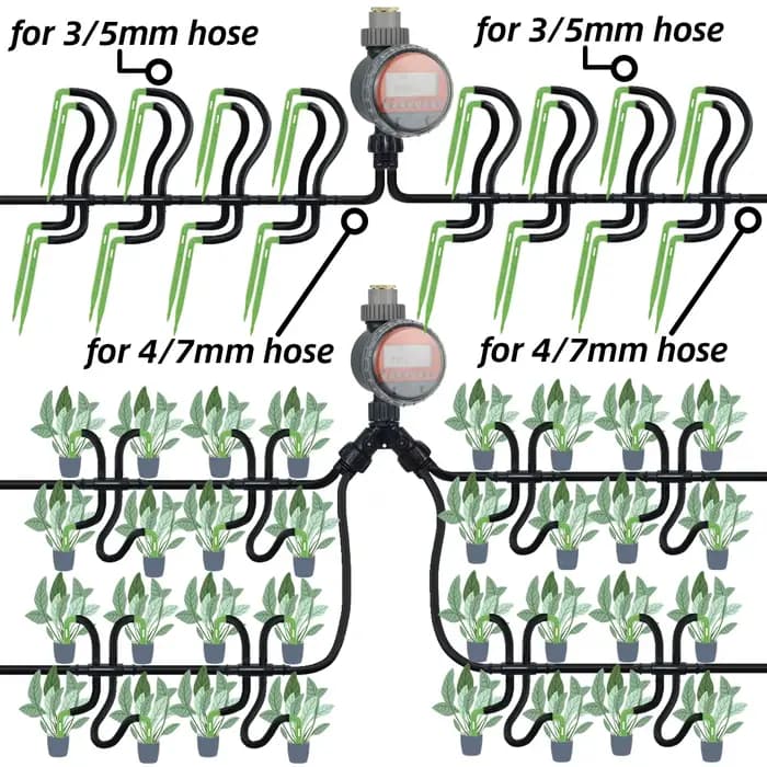 KESLA-Kit d'arrosage automatique de jardin, système d'égouttement coudé, tuyau de 4/7mm à 3/5mm pour