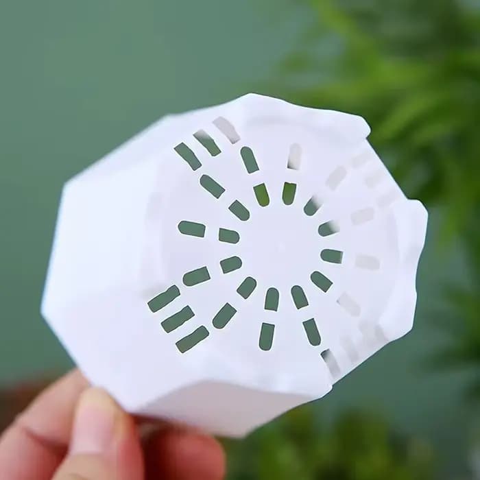 Mini pot de fleurs octogonal en plastique, petit pot à semis solide, respirant, blanc, décoration de