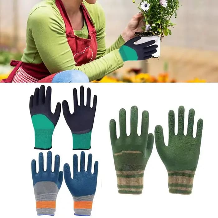 1 paire de gants de jardinage en latex imperméables