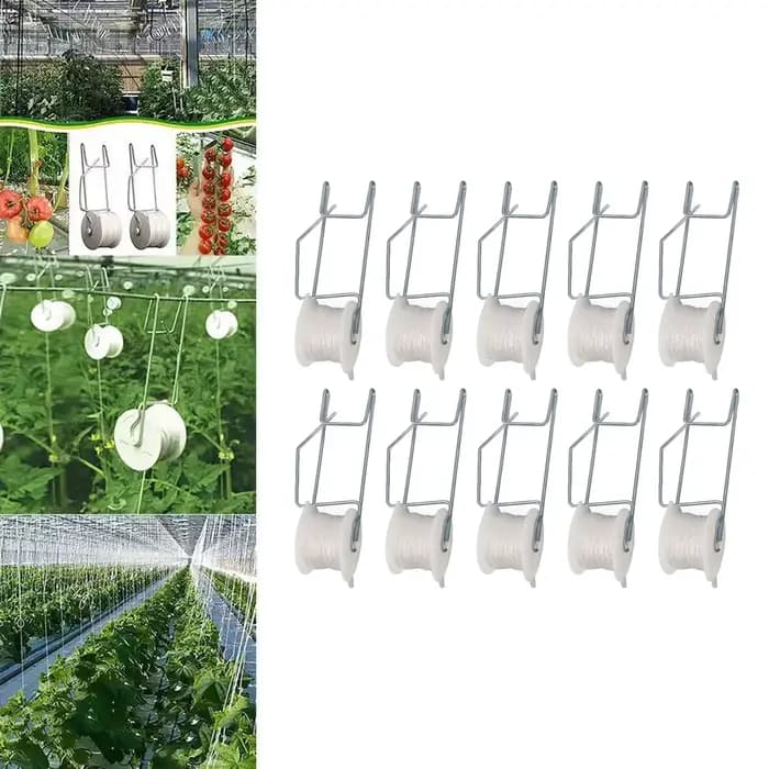 Crochets à rouleaux de Support pour tomates, résistants à la chaleur, fil d'acier galvanisé PP, gain