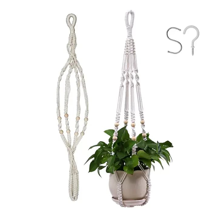 Filet de suspension pour plantes en macramé, supports de pots de fleurs suspendus, panier de jardini