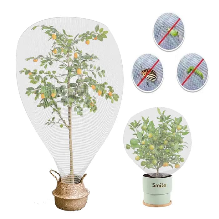 Housse de protection en maille pour plantes, 1 pièce, cordon respirant avec fermeture éclair, filet