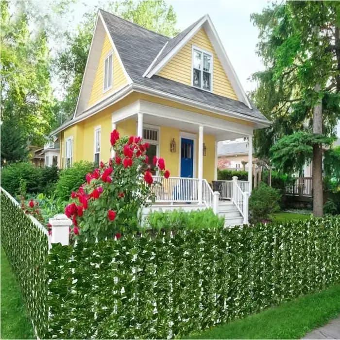 Panneaux de clôture à feuilles vertes artificielles 1M/3M, Faux écran de clôture de confidentialité