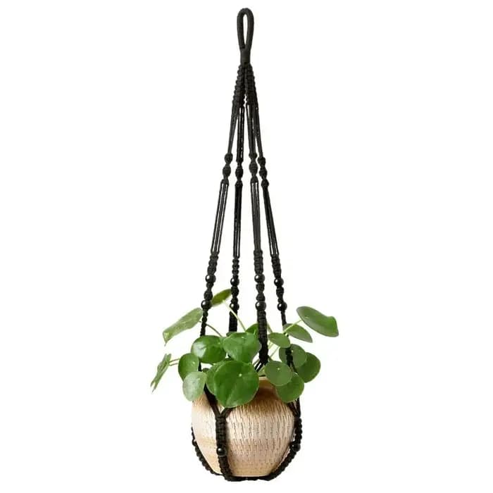 Boho coton corde cintre Pot de fleur fait à la main 4 pieds plante