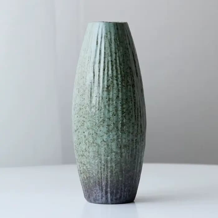 Vase en grès de style japonais, pot de fleurs de style rétro, ornements de service à thé en céramiqu