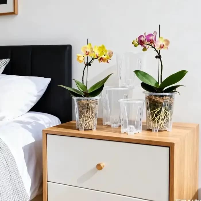 Pot de fleurs en plastique PP transparent S/M/L/XL