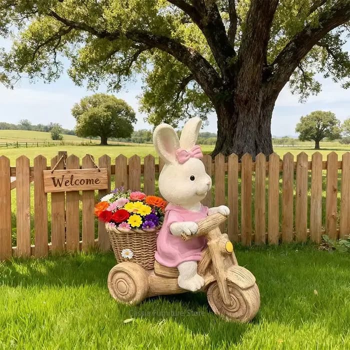Pot de fleurs en forme de lapin pour jardin