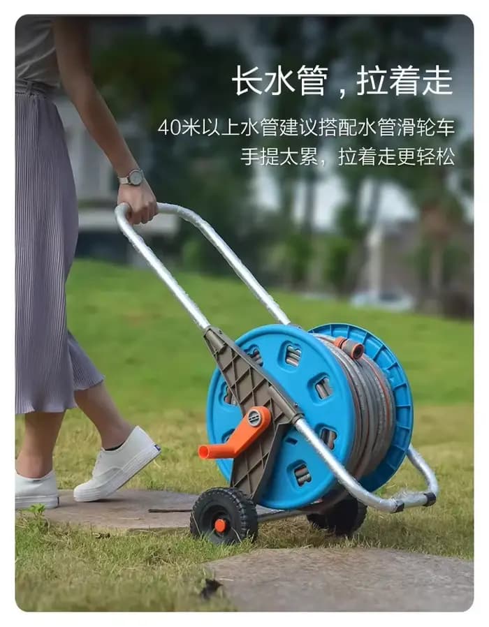 Chariot de dévidoir de tuyau d'arrosage portable, chariot de tuyau à poussée manuelle, capacité de t
