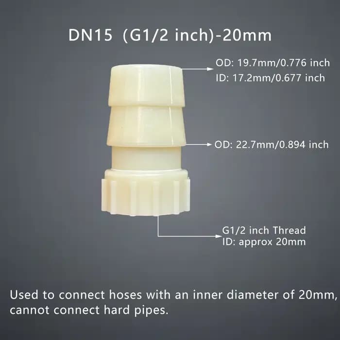 Connecteur de tuyau femelle G1/2 pouces DN15