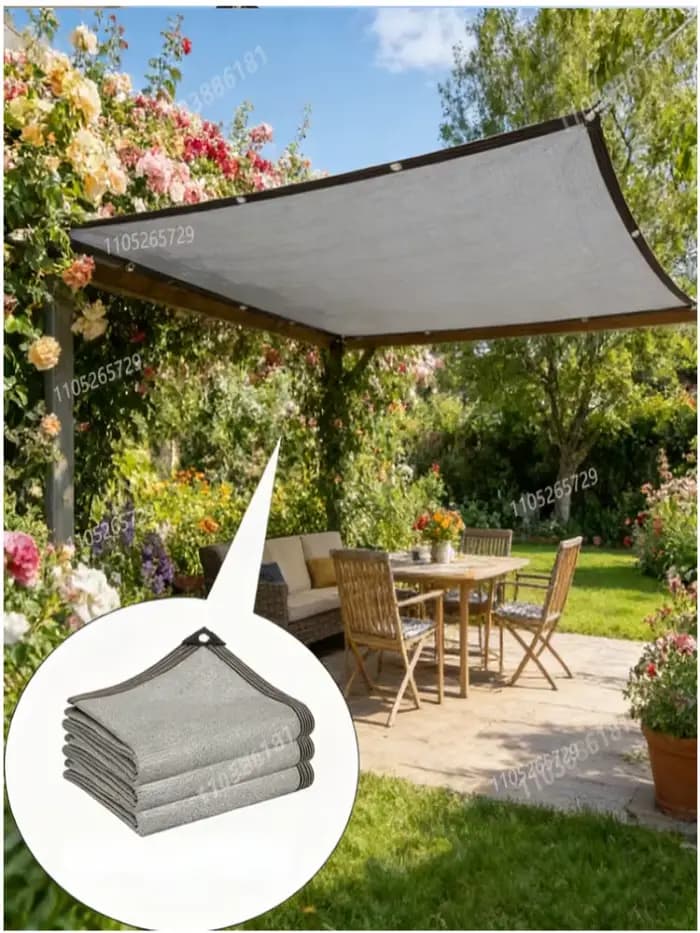 Filet pare-soleil gris pour jardin, protection UV, cour, jardin, pergola, serre, garage, protection